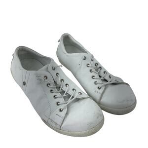 Andrea Conti White Low Top Leather Trainers Shoes Women's Size 7.5 Preowned